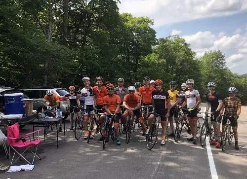 Top of Middlebury Gap — hanging over the bars