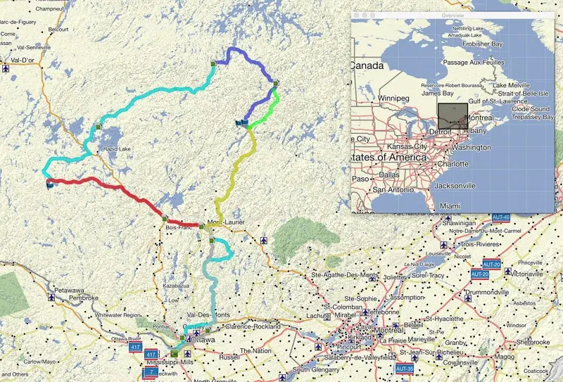 Pre-ride staging — bikes loaded for Quebec